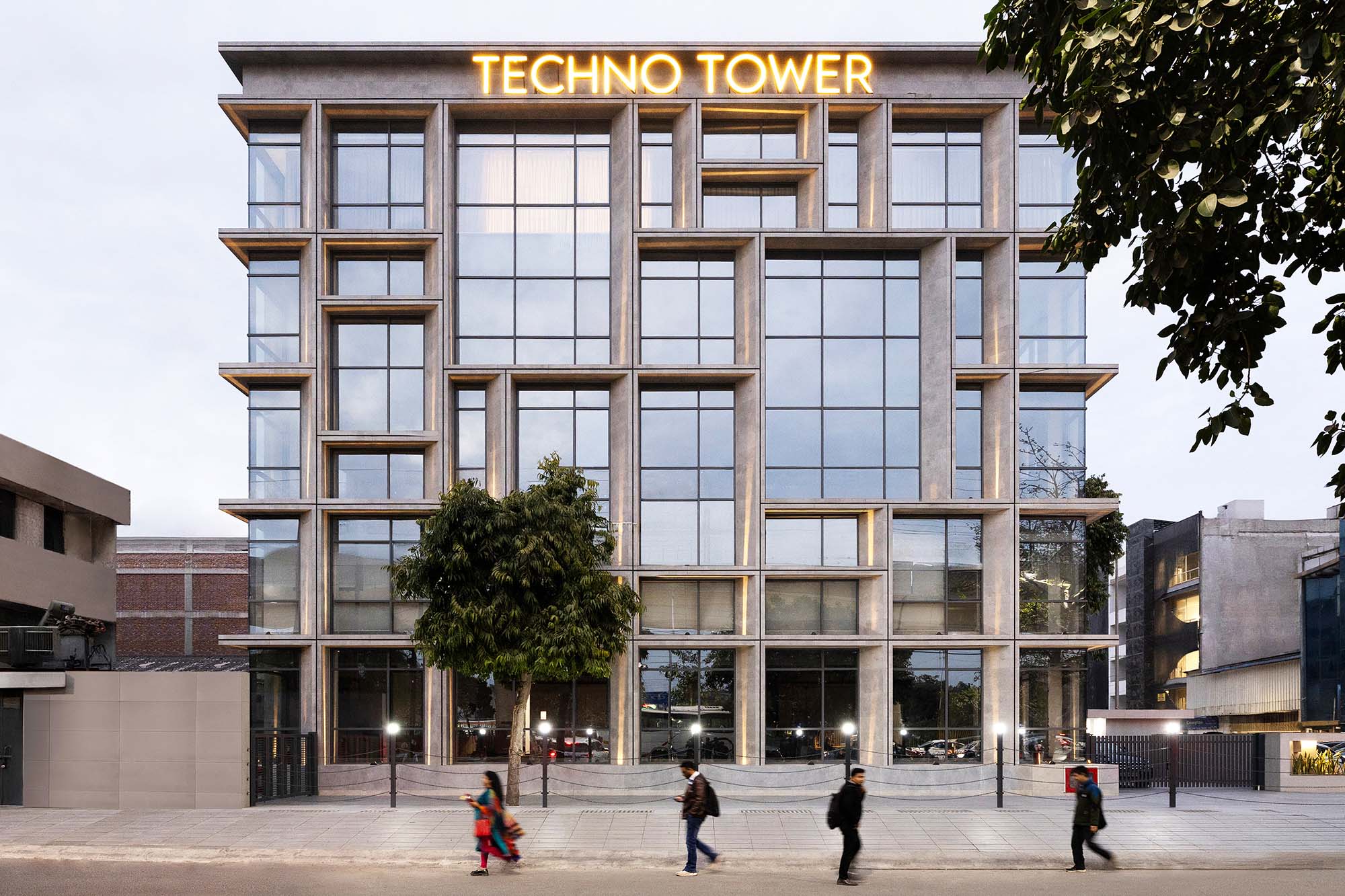 An office space resonating with urban density