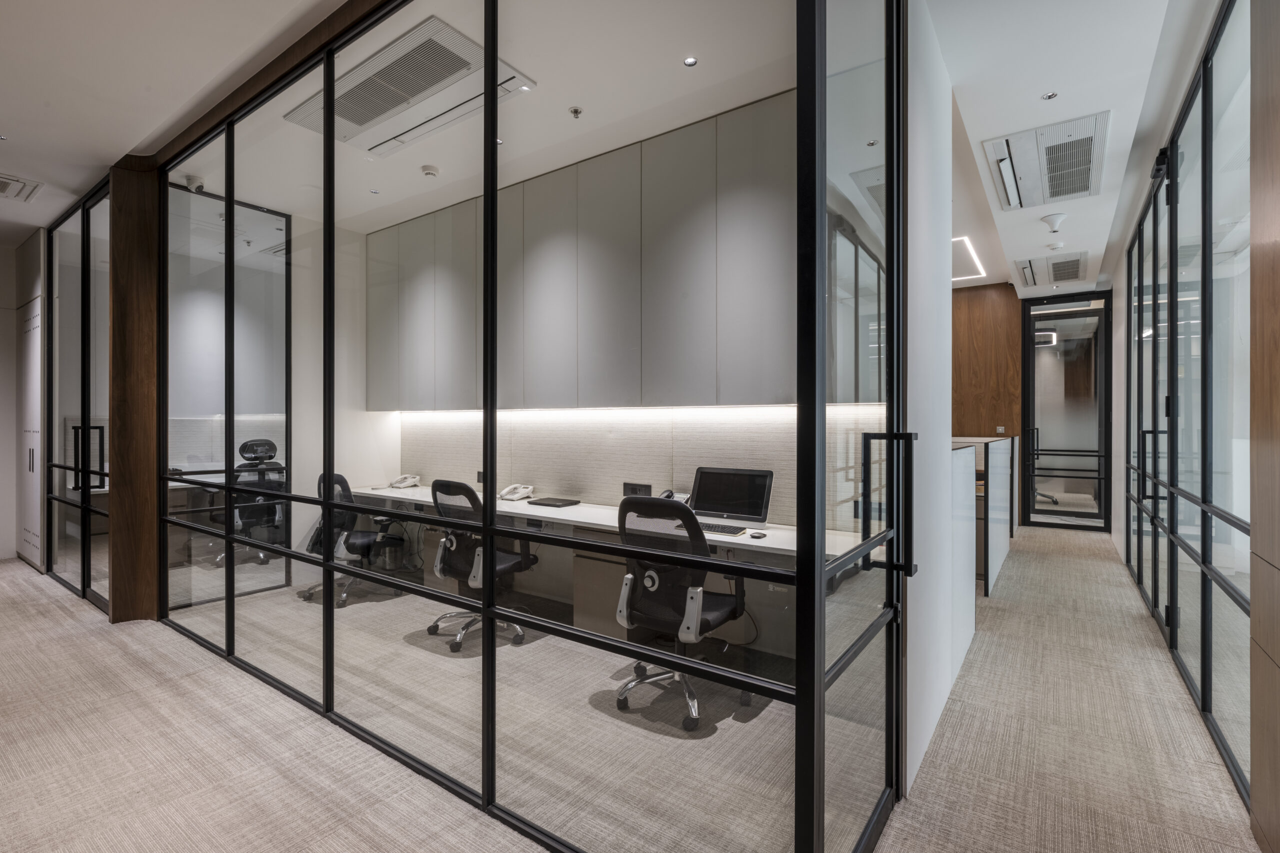 A corporate office design with a harmonious blend of Vastu and elegance